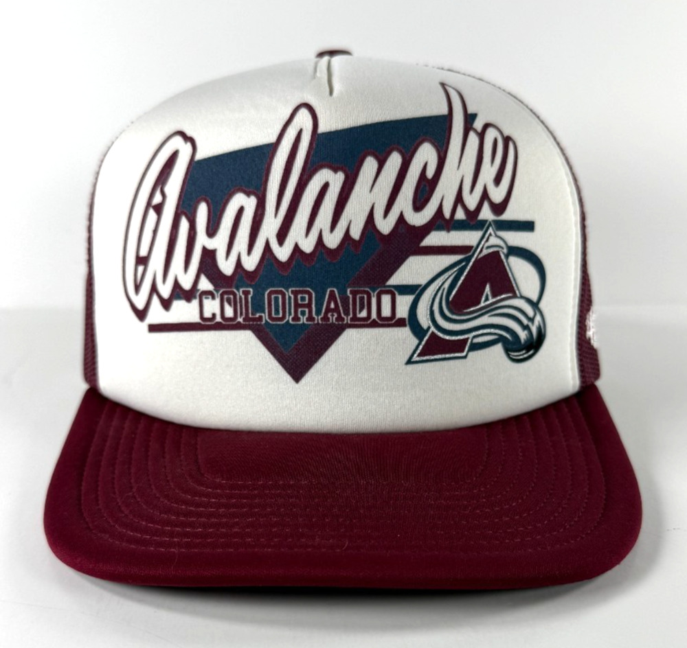 ’47 Brand Colorado Avalanche NHL Trucker Hat Burgundy Cream Mesh Snapback OSFA